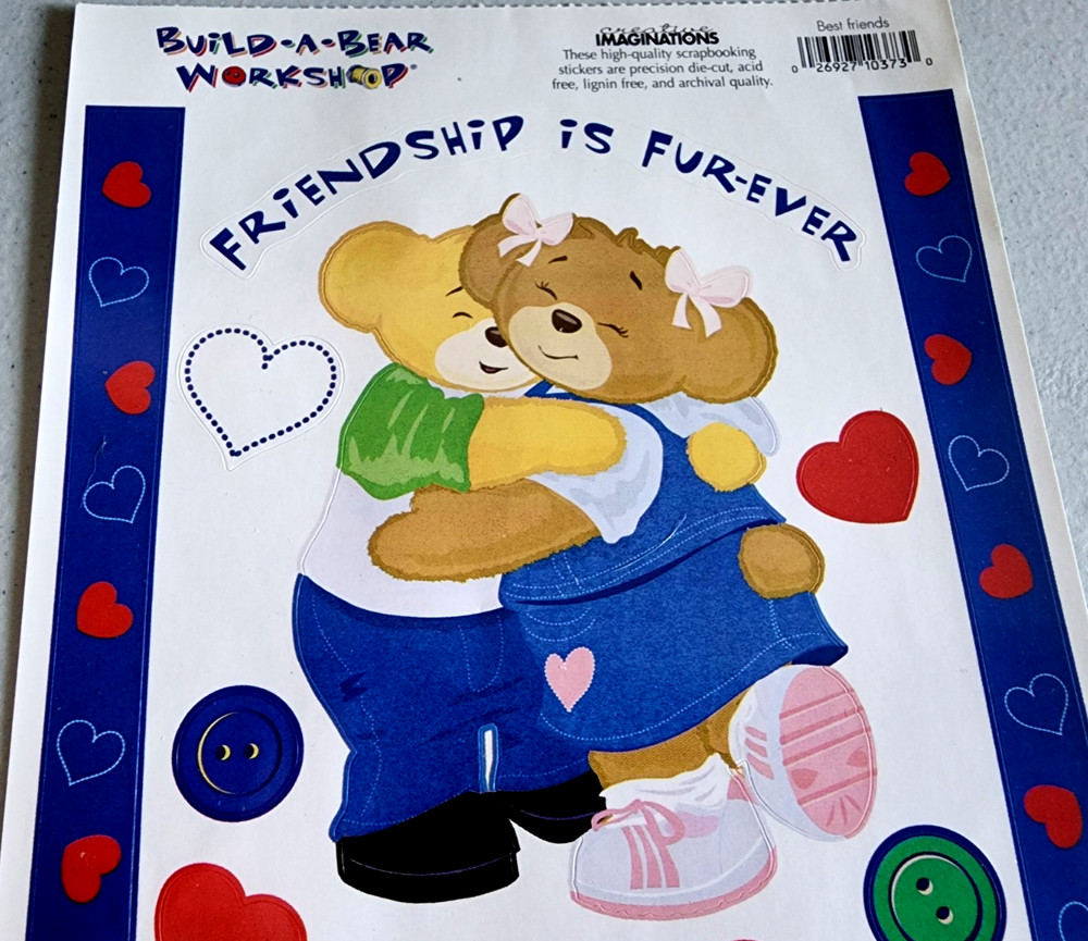 Creative Imaginations Build A Bear Best Friends Stickers 2004 Scrapbooking NOS
