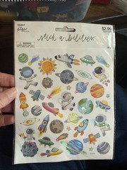 stick-a-bilities Paper Studio Rocket Astronauts Moon Stars Earth Sun 38 Pieces
