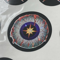 Vintage Twin Seven Prismatic Halloween Stickers Scary Eyes Two Packs 1990s 1980s