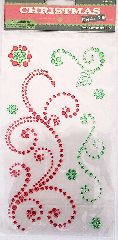 Christmas Crafts SWIRL GEMSTONES Stickers – 8 pcs