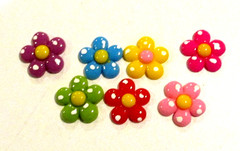 Lot of 50 Multicolor Flower Flatbacks For Crafting – NEW (#12)