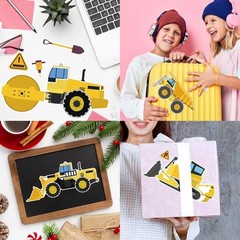 24 Sheets Make Your Own Construction Vehicle Stickers for Kids Boys,