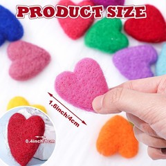 Fanfanwin 15 Pcs Felt Hearts for Crafts 1.6 x 1.8 x 0.4 inches, rainbow color