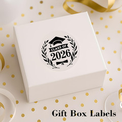 Class of 2026 Clear Graduation Envelope Seals, round Transparent Stickers with B