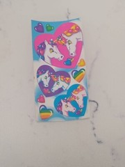 Vintage Lisa Frank Unicorn Rainbow Heart Stars Stickers