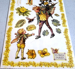 Vintage Colorbok Sunshine Flower Fairies Sticker Sheet Scrapbooking Cottagecore