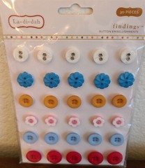 4 Pks Adhesive Buttons Various Shapes & Colors Paper Crafting Embellishments #54