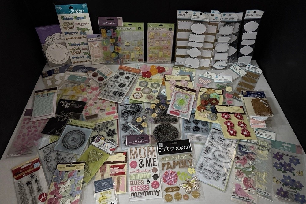 60+ Packs Scrapbooking Art Crafts Stickers Stamps Tags Embellishments & More NEW