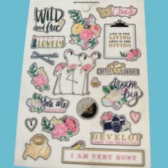 The Paper Studio Petals Blooms Sticker Book Flamingo Stick a Bilities