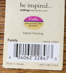 Making Memories Details Silver Metal Words~ Family Father Mother Grandma Grandpa