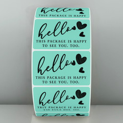 Cute sticker hello this package is happy to see you too sticker label for shops