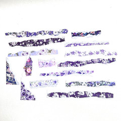 Purple Floral Strip Stickers Junk Journal Collage Scrapbooking