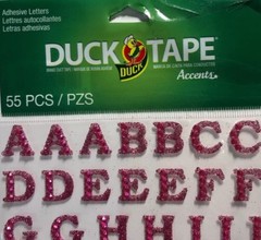 DARK PINK GLITTER ALPHABET Sticker(55pc)Duck Tape•Rhinestones•Holiday•Upper-Case
