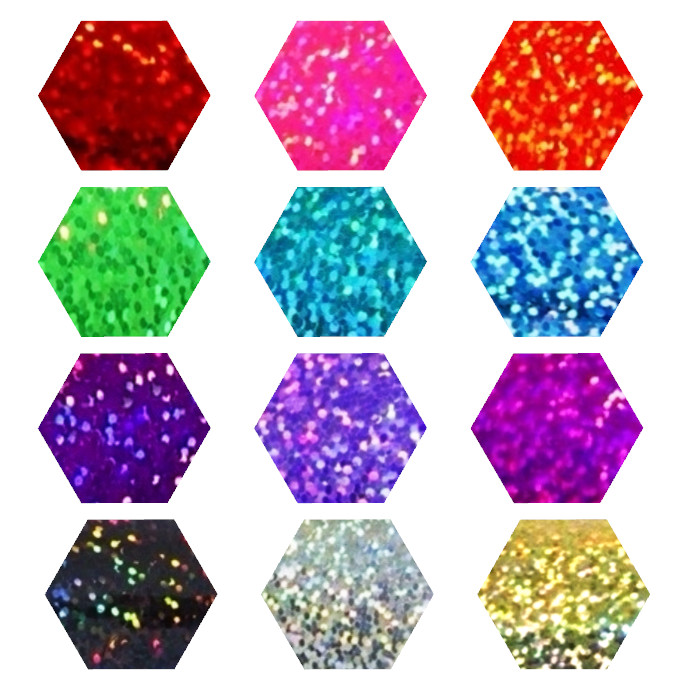 Holographic Sparkle Hexagon Stickers! – 1/4″ to 4 inch – Choose Size & Color