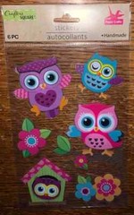 Crafters Square Handmade Colorful Owls House Flower Bird Craft Scrapbook Sticker