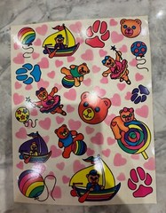 New Vintage Lisa Frank Sticker Sheet Ballerina Bears Sailboat Lollipops S124 4×6