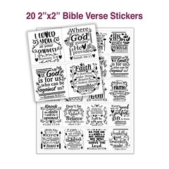 20 BIBLE VERSE STICKERS,Christian Journals,Religious Stickers,Christian Verse