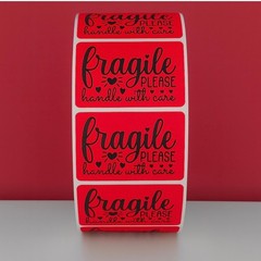 Fragile Stickers Handle With Care Labels Yellow Shipping Warning 2×1