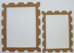 {6} STAMP FRAME – Bare Chipboard Die Cuts – 2″ x 2.5″ . . & . . 2.5″ x 3″