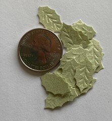 LIGHT GREEN HOLLY LEAF Die-cut Embellishment(20pc)Jolees •Garden•Berry•Christmas