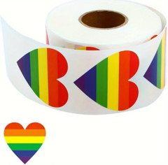 500 pcs Sticker Seals Roll Love Is Love Multi Colors 🌈 Heart Self Adhesive
