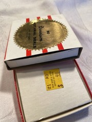 Vintage Dennison 30 GOLD Foil Gummed Stars & Box & Empty NOTARIAL SEAL Boxes