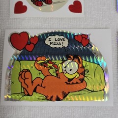 Vintage 1987 Garfield Prism Hologram Vending Machine Stickers Lot Of 11 NOS