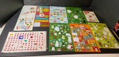 Huge Scrapbooking Lot USED Christmas Stickers Approx 80 Sheets Words Borders