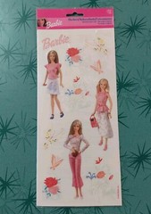 Vintage 2003 Sandylion Barbie Stickers 3-Sheets Scrapbooking Large NOS