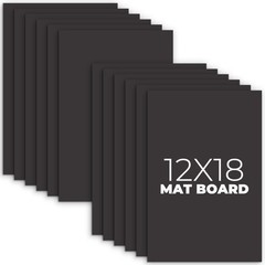 12 PCS 12×18 Inch Black Uncut Mat Boards AcidFree Picture Backing Frame Craft