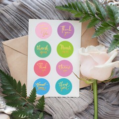 Colorful Thank You Stickers Self Adhesive Label for Business Packaging Envelopes
