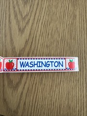 S.R.M. State Titles Banner Stickers Washington Sticker Roll Vintage HTF