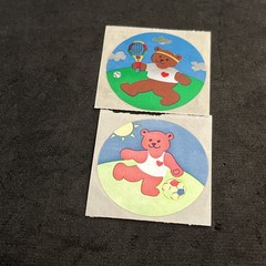 Vintage 80’s SANDYLION Foil Tennis & Soccer TEDDY BEAR Stickers