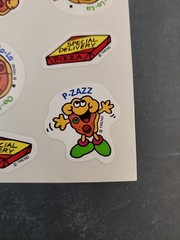Vintage TREND Stinky Stickers full sheet 12 scratch sniff smell T-173 PIZZA
