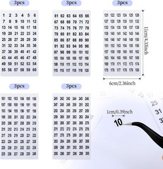 15 Sheets round Clear Consecutive Number Stickers – Small round Self Adhesive La
