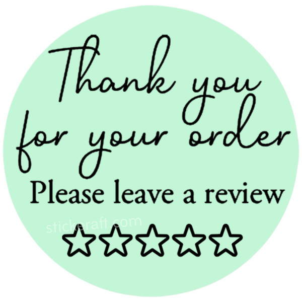 Thank You For Your Order, Please Leave a Review Stickers Small Business shops