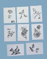 Classic Toile Pattern Journal Cards Supplies Scrapbooks Junk Journal #871