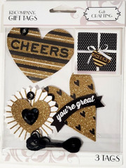 K&COMPANY Gift Crafting GOLD HEART GIFT TAGS – 3 tags