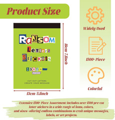 Letter Stickers Book-Scrapbook Supplies | 1500Pcs Vintage Ransom Alphabet Sticke