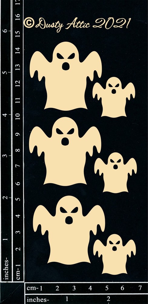Dusty Attic Chipboard – Ghosts, DA3092 ~ 3×6