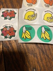 Vintage 3M Scratch & Sniff Stickers Lot – Orange. Grape,banana,lemon,flower