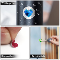 Laser Heart Stickers Self Adhesive Shiny Sparkle Labels School Colourful Chart H