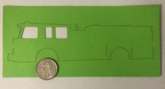 LIME GREEN FIRE ENGINE Laser Die-Cut Kit (1 Truck)Deluxe Cuts•Emergency Vehicle•