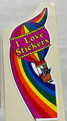 Lot of 2 Vintage BJ Stickers ‘on a roll’ Vending I Love Stickers Rainbow READ