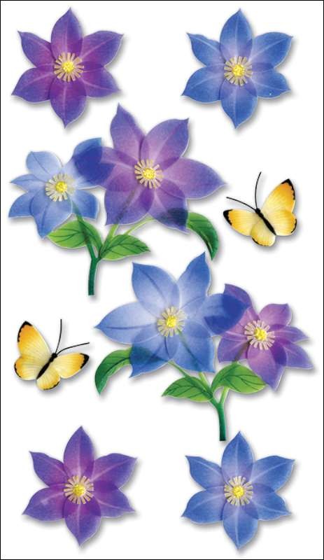 Jolee’s Boutique Dimensional Stickers Purple Flowers