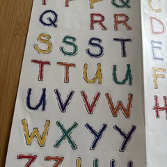 Vtg Alphabet Stickers Multi Color Rainbow 1”