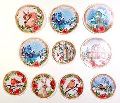 Home For Christmas Stickers Birds Houses Snow Town Card Making Embellishments 10