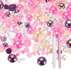 60g Half Pearl Rhinestones, Rose Red Series