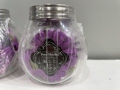 Prima Daisy Doodles Flowers Purple 36 pcs 2 Jars Scrapbook Craft Retired NEW