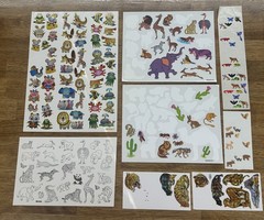 🐯 Huge Lot Of Zoo Safari Desert Animals Stickers Vintage Scrapbook Crafts Gifts